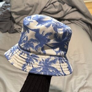 Blue and White Palm Tree Bucket Hat
